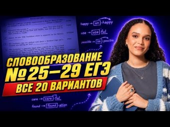 Все задания №25-29 из сборника Вербицкой 2026: словообразование на ЕГЭ по английскому | Умскул